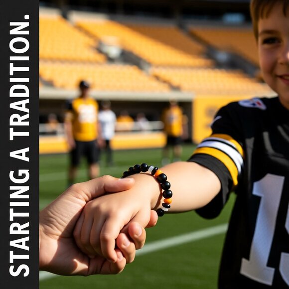 Steeler Nation!!! Pittsburgh Steelers Fan Stretch Bracelet! Teens Boys Girls - Picture 4 of 10